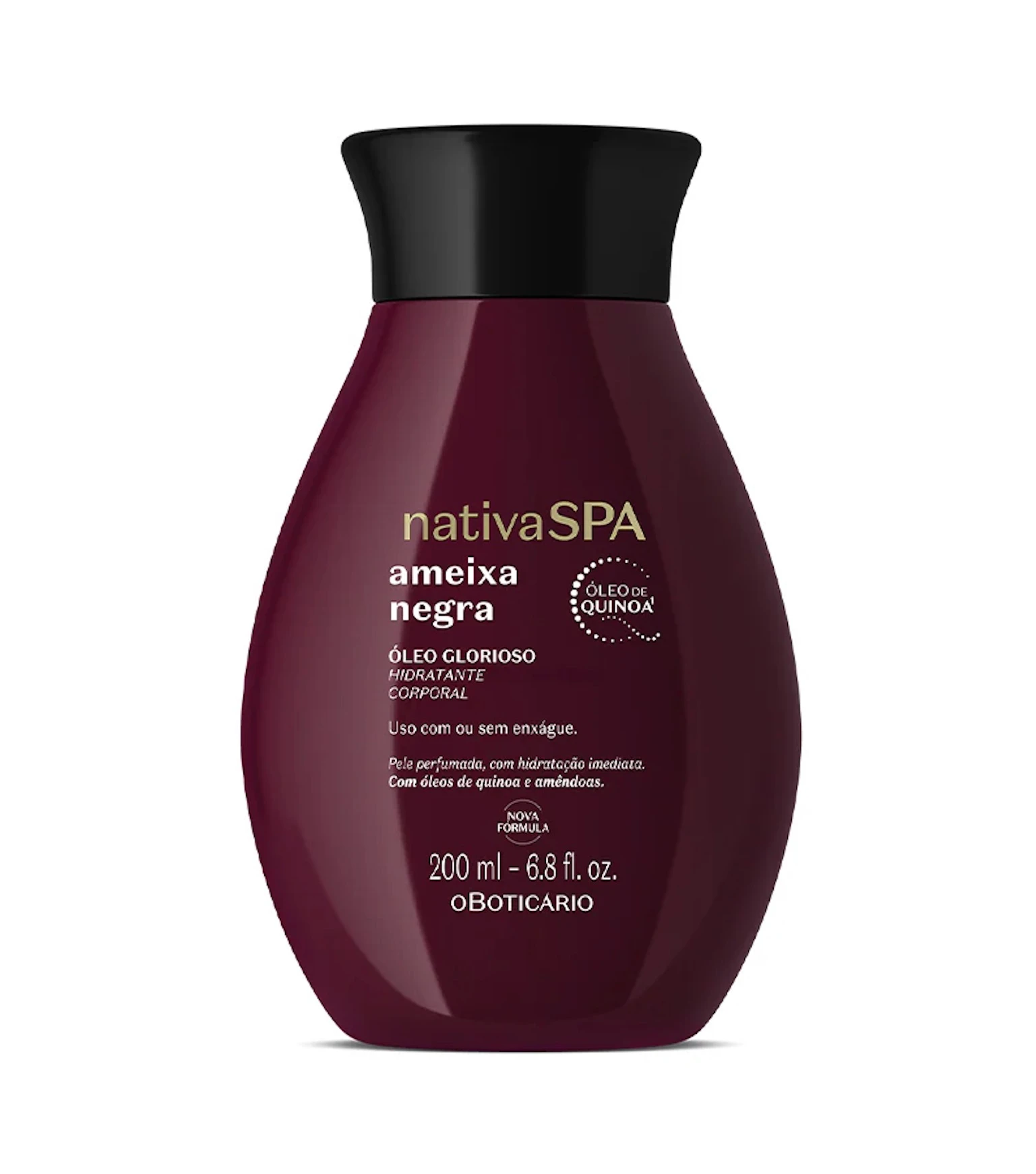 Oleo hydratante Nativa Spa Ameixa Negra OBoticario, 200 ml